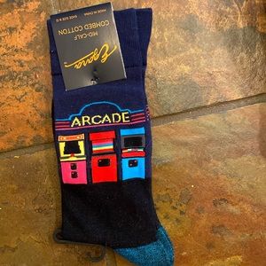 Egara mid-calf socks shoe size 8-12 new Arcade themed